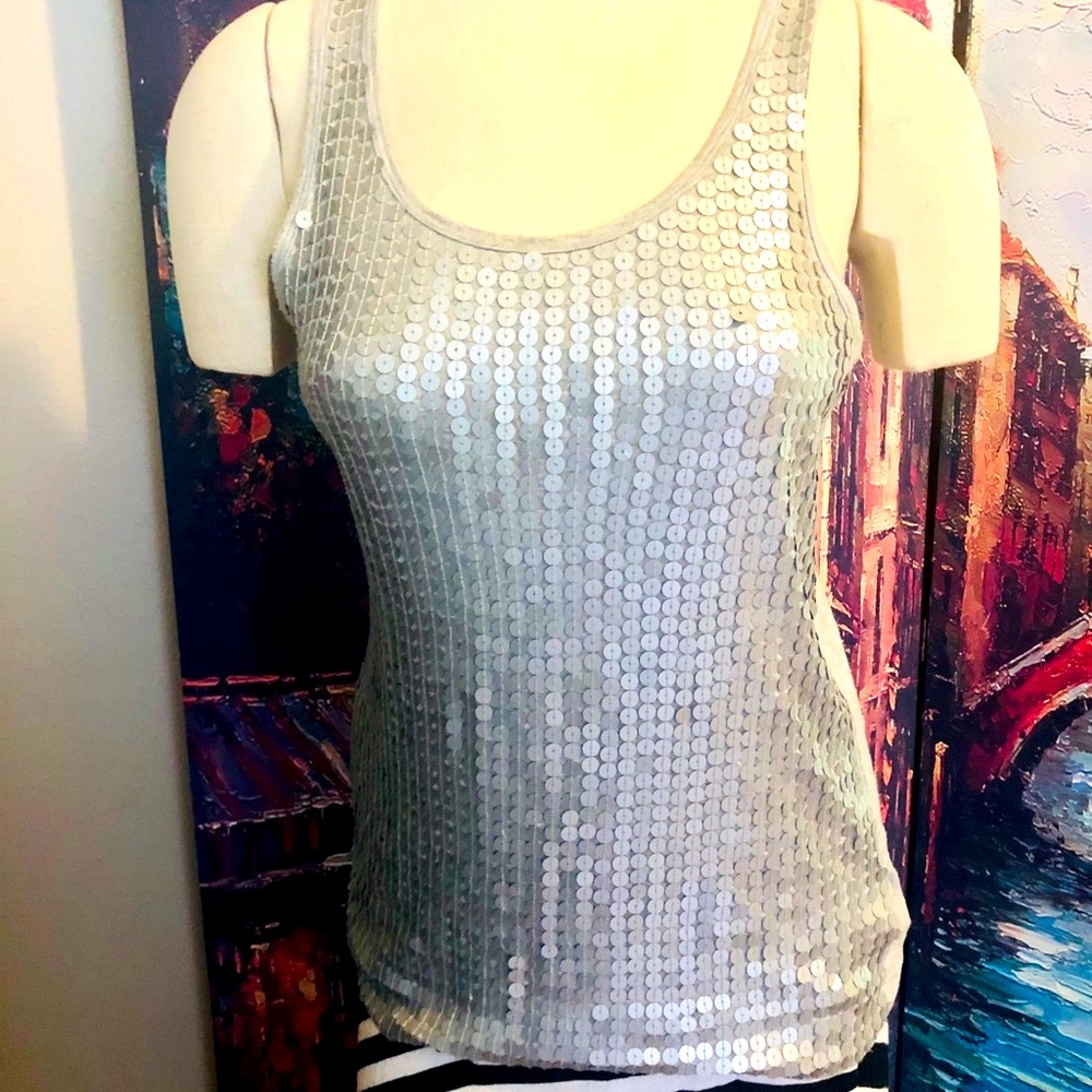 Michael kors  silver embellished  tank top…